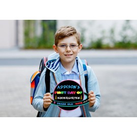WaaHome First Day of School Sign - 9.2''X13.8'' First and Last Day of School Board for Kids Girls Boys, Planet Back to School Chalkboard Sign First Day of Kindergarten Preschool Supplies Photo Props