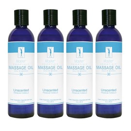 Master Massage Unscented Organic Massage Oil - 8 fl oz, Water-Soluble Blend, Skin-Nourishing Formula, Perfect for Massage Therapy and Home Use, Pack o