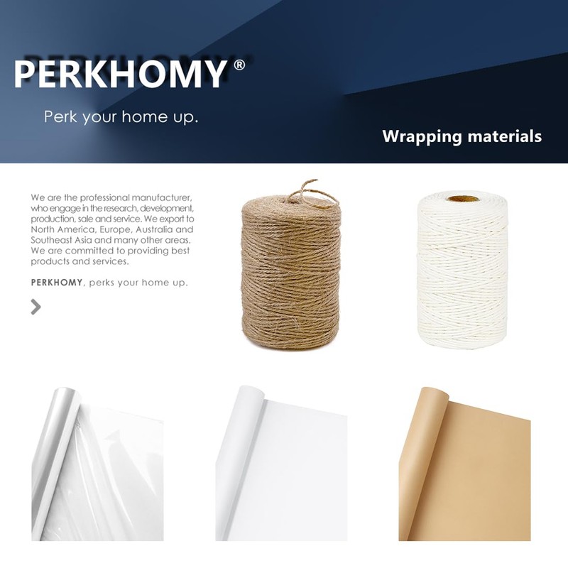 PerkHomy Colored Cellophane Wrap Roll 16" x 100' 3 Mil