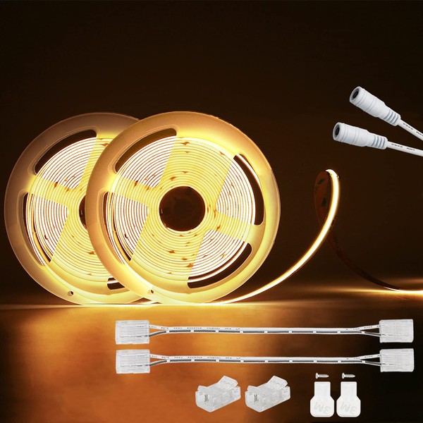 PAUTIX COB LED Strip Lights 40ft/12.2m Super Bright,504 LEDs/m Warm