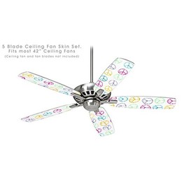 Kearas Peace Signs - Ceiling Fan Skin Kit fits most 42 inch fans (FAN and BLADES NOT INCLUDED)