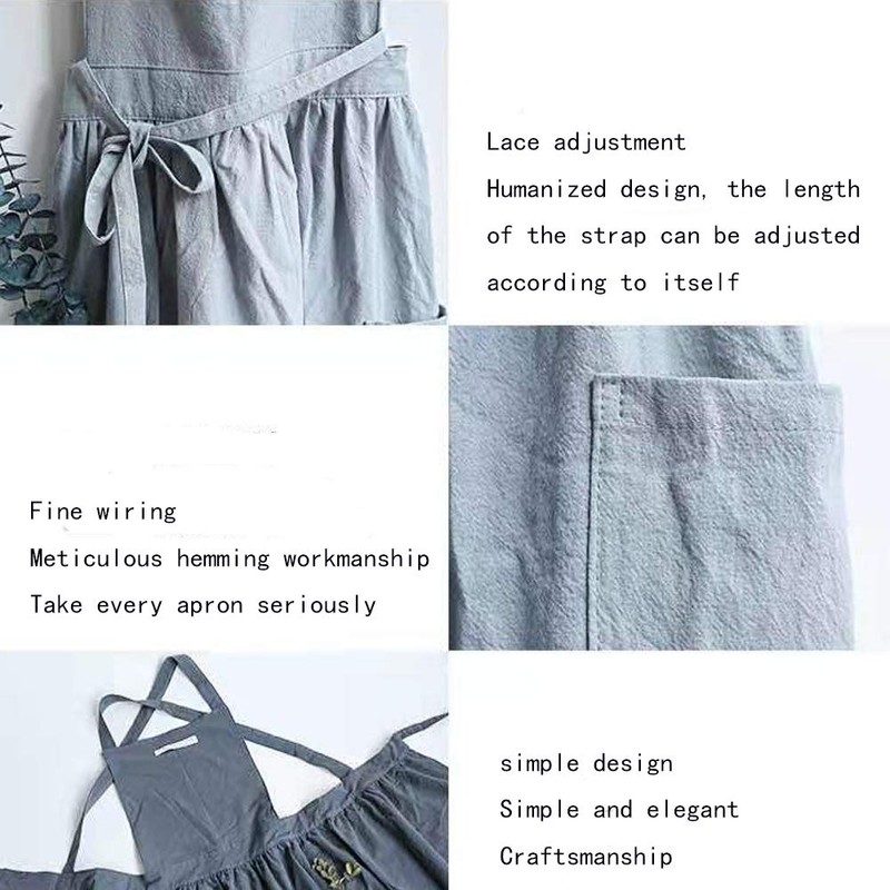SF-ZXTINP Soft Cotton Kitchen Cooking Apron with Cross Back -