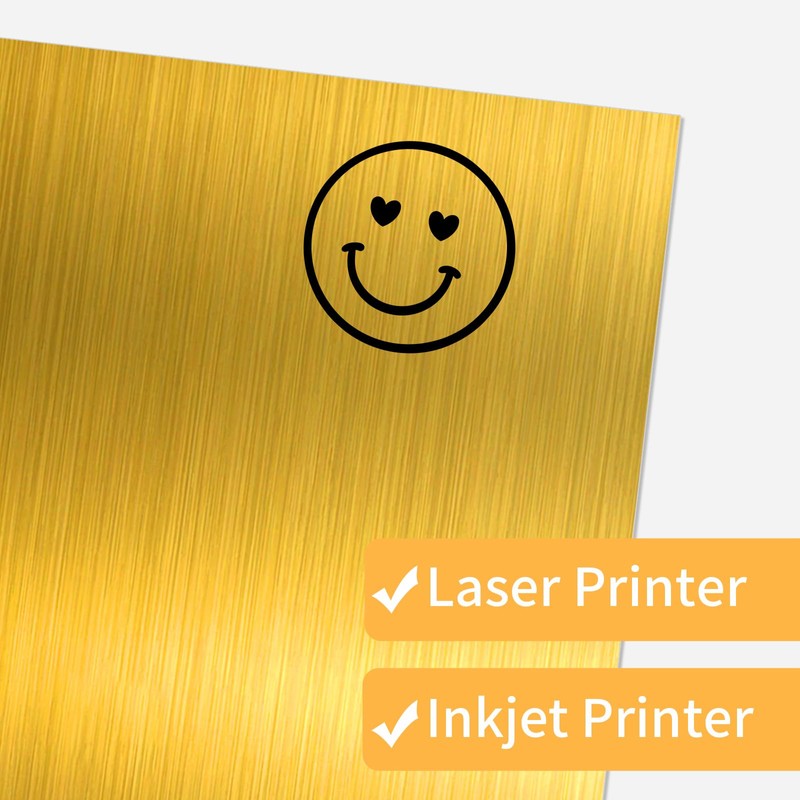 Gold Printable Sticker Paper, 20 Sheets Printable Holographic Gold Sticker