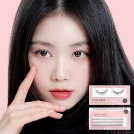 Daily Muse Strand eyelash set, full extensions, perm, sticking glue, ink pad, DIY under-eyelash collection / 가닥 속눈썹 세트 통 연장 펌 붙이기 글루 인주 셀프 언더 모음