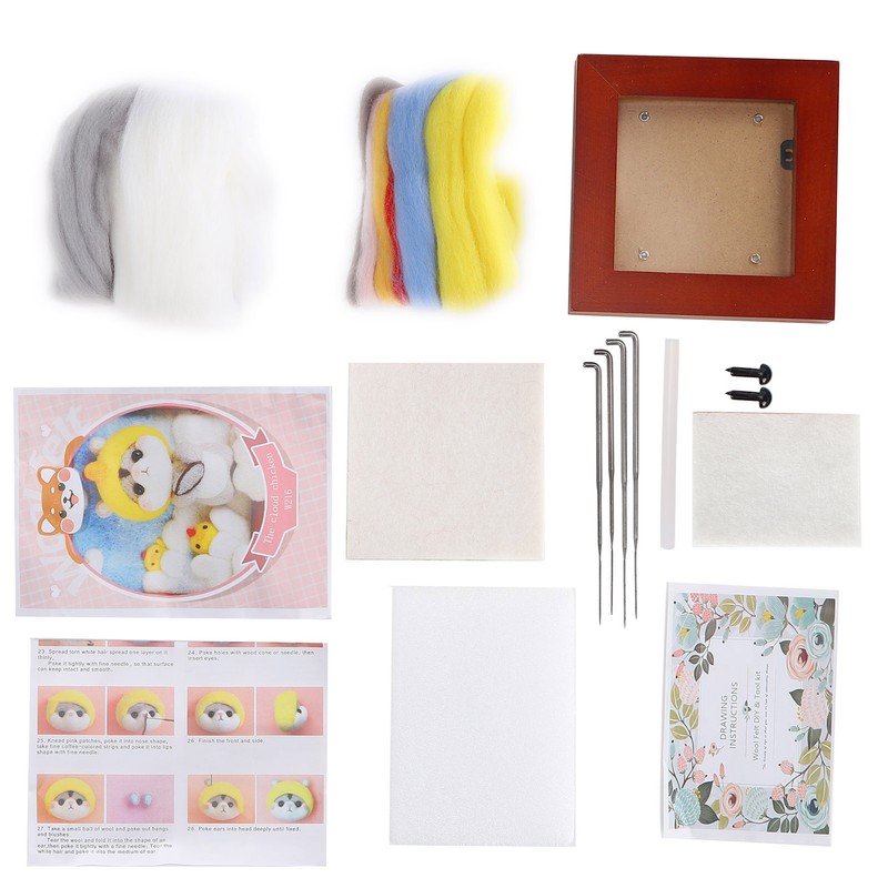 Needle Felting Kit Photo Frame Wool Felting Supplies Animal Plush