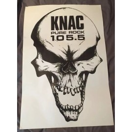 Pure Rock 105.5 KNAC Poster Skull 35” X 23” Metallica Van Halen VINTAGE