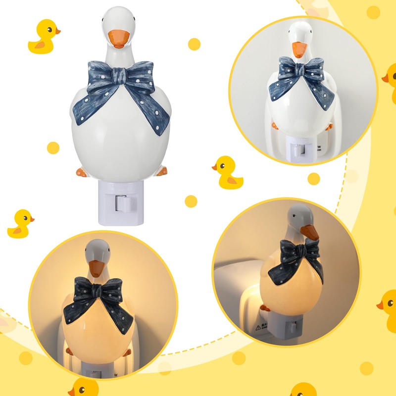 Kittmip Goose Bow Shaped Resin Night Light Plug in Dusk