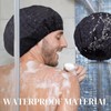 Shower Cap for Men Black Bath Cap, Reversible Large Waterproof
