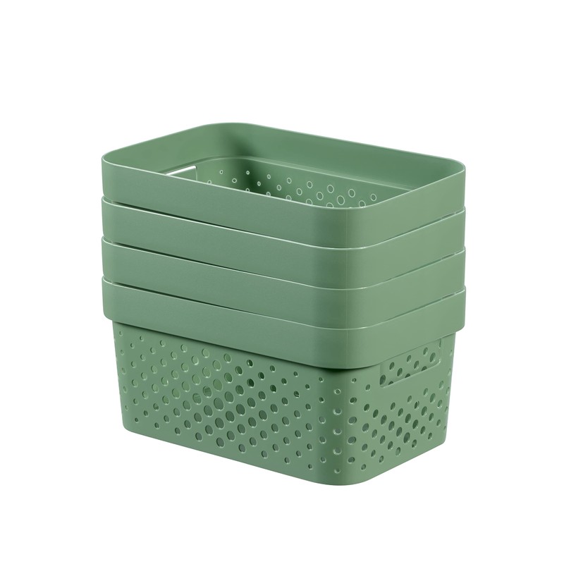 Curver Infinity Dots Set of 4 Rectangular 100% Recycled Small