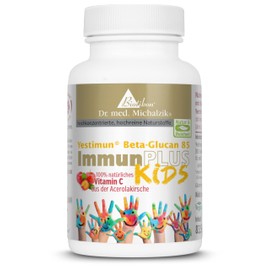 ImmunPlus Kids - According to Dr. Michalzik - 85% Pure Beta Glucan - 100% Natural Vitamin C (Acerola Cherry) - by BIOTIKON®
