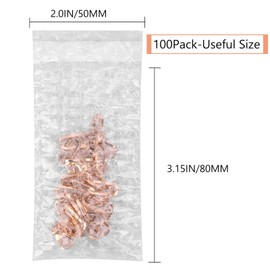 100Pcs Small Bubble Out Bag Pouches 2" x 3.15" Self-Seal Mini Bubble Pouches Cushioning Bags, Double Walled Self-Sealing Protective Wrap Shockproof Foam Bag for Small Business, Shipping, Packing