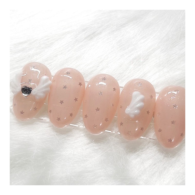 [Handmade Nail Tips] Angel Core Nail Tips - Long Oval
