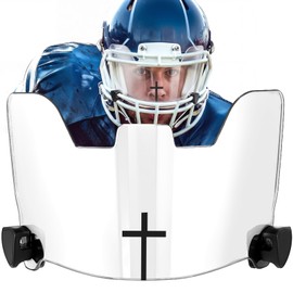 Huwena Cross Football Visor Christian Facemask Helmet Eye Shield Visor Impact-Resistant Eye Protection for Youth & Adult Football Helmets, Easy to Install(Clear)