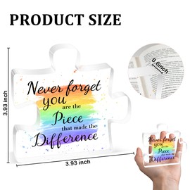 Coworker Leaving Gifts for Women, Employee Appreciation Gifts Ideas, Farewell Present for Coworkers, Retirement Plaque, Birthday Thanksgiving Christmas Acrylic Puzzle Desk Decor Presents 3.93 Inch