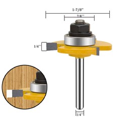 TAIWAIN Router Bit Set 5 Finger Joint 1/4 Inch Shank 3PCS, Woodworking Cutter Tongue Groove Rail Stile Router Bits, Wood Cabinet Door Drawer CNC Cutting Tool Professional Commercial(F-1-4FIVZ)