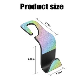 BESULEN Car Seat Headrest Hook, 4 Pack Bling Hanger Storage Organizer for Purse Coat Handbag Grocery Bag, Strong and Durable Backseat Holder Hook, Bling Car Interior Accessories (MultiColour)