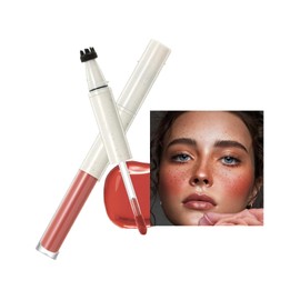 Freckle Blush Pen 2-in-1 Liquid Freckle Stamp & Blush Pen, Waterproof Cream Blusher for Natural Effortless Sun-Kissed Look, Quick Dry Long Lasting Natural Faux Freckle Makeup