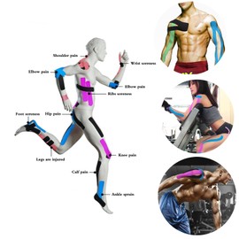2-Pack Taping Tape Kinesiology Tape Supports Muscles and Joints Highly Stretchable Sweat-Resistant Enhances Performance 2.0 inches x 16.4 feet (Purple)