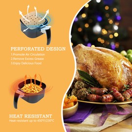 Air Fryer Paper Liners Disposable - 7in/18cm 100Pcs Air Fryer Parchment Paper Liners Round, Unbleached Perforated Parchment Paper Sheets for Air Fryer Accessories