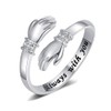 Yifnny Hug Ring, Engagement Ring, Engraved Words, Hug Hands, Open