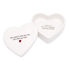 Susabella - Stepmother of the Bride Gift, Stepmother of the Groom Gift, Stepmom Gift - Heart Keepsake Box - You didnât give me life, life gave me you. - Wedding Gift or Mother's Day Gift