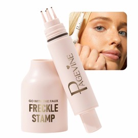 Faux Freckle Stamp Pen, Upgrade Liquid Fake Freckles Makeup Tool, Quick Dry Faux Freckle Stamp Cushion, Long Lasting & Waterproof Lifelike Freckles Stamp Marker for Natural Sunkissed Makeup, 01 Light