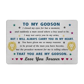 EE&YU Godson Card Gifts - Godson Birthday Easter Graduation Card, I Love My Adult Godson Gifts, Proud Godson Present, Godson Card from Godmother Godfather