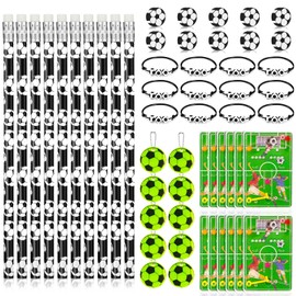 Kaisibum 50 Piece Football Party Bag Set, Football Party Bag Boys Includes Pencils, Erasers, Bracelets, Pinball Game with Football Pendant for Boys Children's Birthday Parties