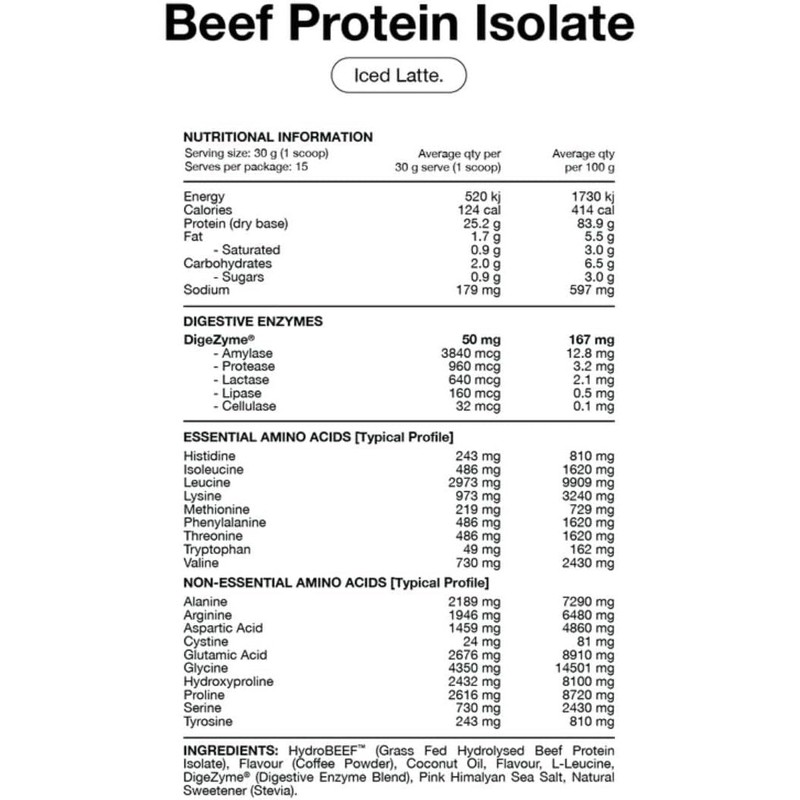 Switch Nutrition Beef Protein Isolate Iced Latte 450g