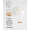 Creative White Ostrich Feather Table Lamp Bedside Lamp Light Luxury