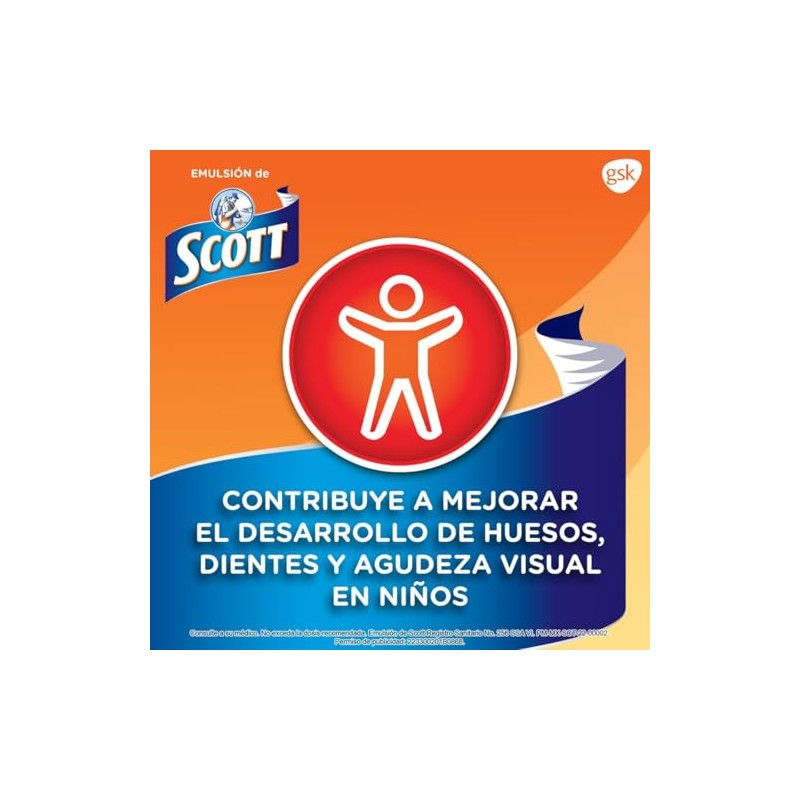 Scott Suplemento Alimenticio Multivitamínico, Vitaminas A y D, Sabor Fresa,
