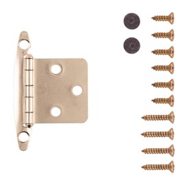 Hickory Hardware P139-3 Traditional Cabinet Door Hinge - Variable Overlay - Surface Mount - Face Frame - Free Swinging - Easy Installation - Decorative Hardware - Polished Brass - 1 Set of Pair