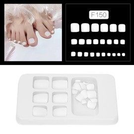 24 Piezas de Uñas Postizas de Color Sólido, Presione en las Uñas de los Pies, Uñas Cortas Cuadradas Y Falsas, Uñas Postizas para Mujeres Y Niñas, 6 Colores(blanco)