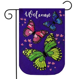 Butterfly Trio Spring Burlap Garden Flag 18" x 12.5" Briarwood Lane