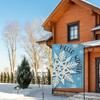 Hzppyz Hello Winter Snowflakes Garden Flag Double Sided, Blue Snow