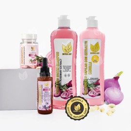 Natural Sant - Bundle: Onion, Rosemary and Biotin set + Onionvital capsules with COLLAGEN + Onionvital serum
