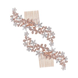 Mikinona Luxury Bridal Hair Combs 2pcs Rhinestone Hair Combs Pins Fashionable Head Jewelry for Women Wedding Occasion Accessory