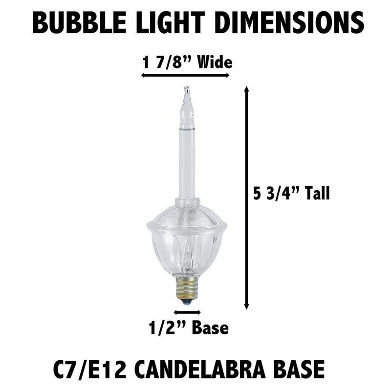Novelty Lights 3 Light Traditional Christmas Bubble Light Replacement Pack,