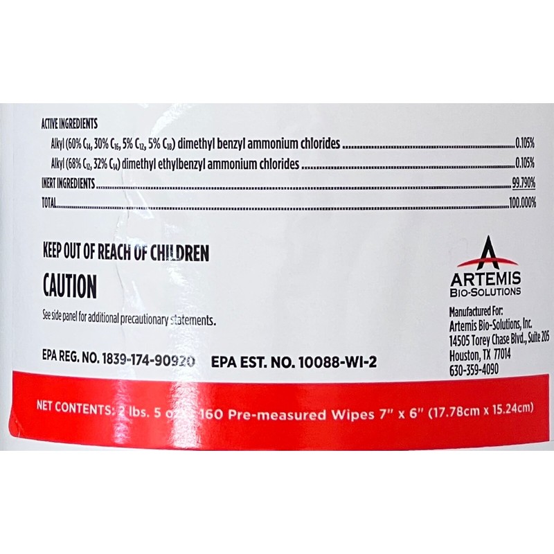 Artemis Bio-Solutions **Artemis Bio Defender Full Spectrum Germicidal Wipes |