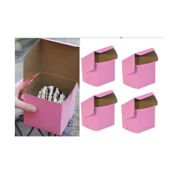 20pack 4x4x4 Pink Single Slice Cake/Single Cupcake Box