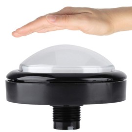fosa Game Sound Button for Arcade Machines with Micro Switch 4" 100mm Large Dome 12V LED Push Button Video Game Parts (White)