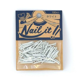 Wakaisangyou Nail it String Art Nail Bag White Nail Size Length: 0.7 inches (19 mm) Thickness: #17 (Approx. Φ1.47 mm) 100 Pieces NF10010