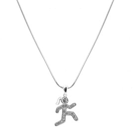 chelseachicNYC Crystal Marathon Runner Necklace Silver
