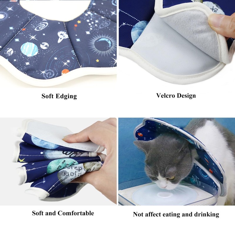 QIYADIN Soft Cat Cone, Adjustable Recovery Collar After Surgery to