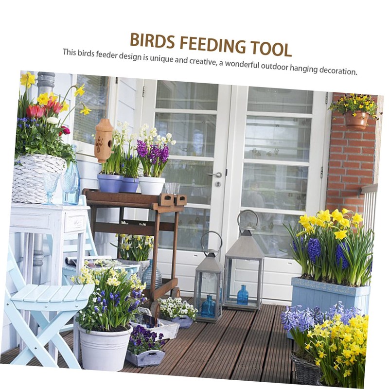 CAXUSD Outdoor Wooden Bird Feeder Hanging Hummingbird Feeder for All