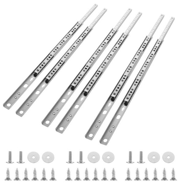 GBACHOOSE Set of 3 Pairs (6Pcs) Drawer Slides, 17mm x