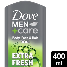 Dove Men+Care Refreshing Extra Fresh With 24-Hour Nourishing Micromoisture Technology 3-In-1 Hair, Body And Face Wash Body Wash For Men 400 Ml