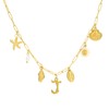 Gold Initial Charm Necklace for Women Gold Shell Starfish Necklace