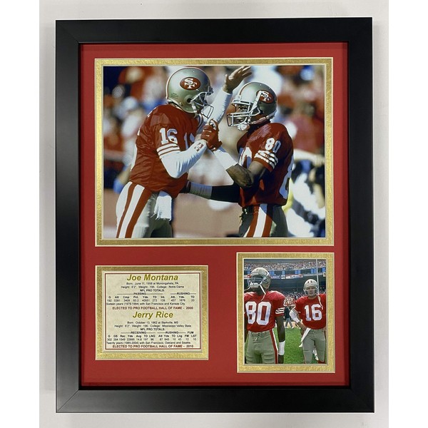 Legends Never Die "Joe Montana and Jerry Rice Framed Photo Collage, 11 x 14-Inch, Model: 11438U
