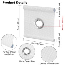 10Pcs Awning Piping Eyelets, Universal Rail Piping Strip, Heavy Duty Camping Eyelet Piping, Motorhome Caravan Rail Hooks Ring, Awning Piping Bands for Tent Campervan Campsite Rail 5/6mm and 7/8mm